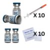Retatrutide starter bundle with two vials, two 3ml bacteriostatic water vials, ten syringes, and ten alcohol swabs displayed on a clean white background.